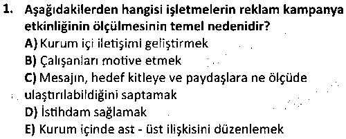 ETP1003 Reklamcılığa Giriş çıkmış sınav sorusu 1