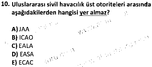 SHI1001 Sivil Havacılığa Giriş çıkmış sınav sorusu 2