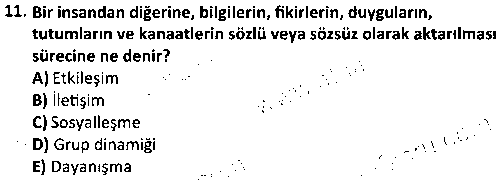 KAM3005 Sosyal Psikoloji çıkmış sınav sorusu 3