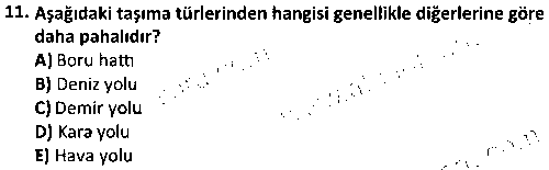 ISG2001 Taşımacılık Sistemleri çıkmış sınav sorusu 3