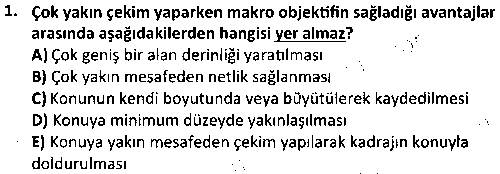 FOT1009 Temel Fotoğrafçılık çıkmış sınav sorusu 1