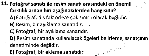 FOT1009 Temel Fotoğrafçılık çıkmış sınav sorusu 3