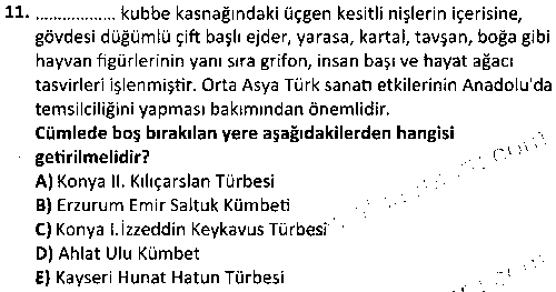 GRF1007 Genel Sanat Tarihi çıkmış sınav sorusu 3