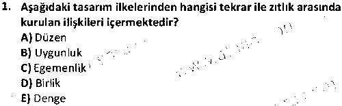 TMT1003 Temel Tasarım çıkmış sınav sorusu 1
