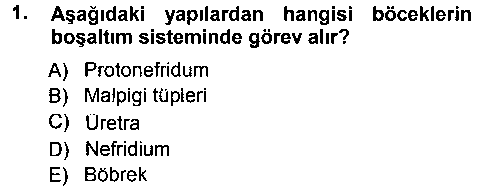 BIY102U Genel Biyoloji 2 çıkmış sınav sorusu 1