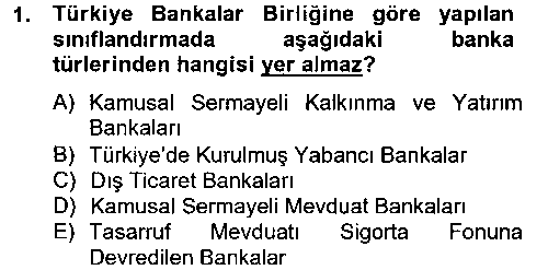 BSI202U Banka Ve Sigorta Muhasebesi çıkmış sınav sorusu 1