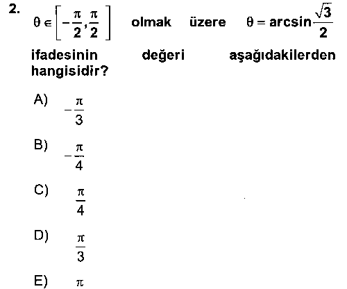 CBS116U Coğrafi Bilgi Sistemleri İçin Temel Geometri çıkmış sınav sorusu 2