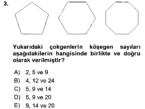 CBS116U Coğrafi Bilgi Sistemleri İçin Temel Geometri çıkmış sınav sorusu 3