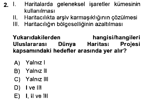 CBS126U Harita Bilgisi çıkmış sınav sorusu 2