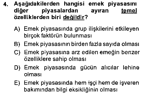 CEK308U CEK308U Çalışma Ekonomisi çıkmış sınav sorusu 1