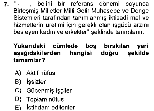 CEK308U CEK308U Çalışma Ekonomisi çıkmış sınav sorusu 2