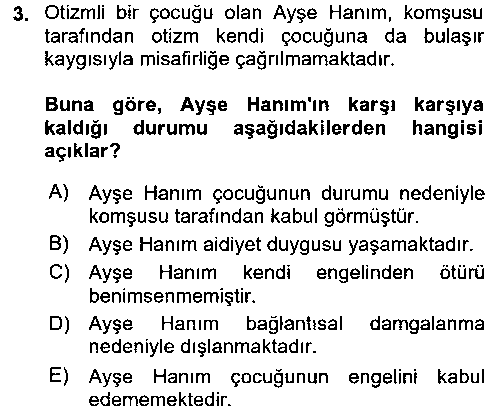 EBR106U Engellilerde Ruh Sağlığı çıkmış sınav sorusu 3