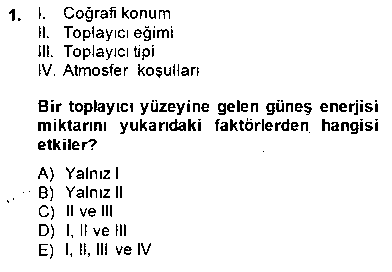 EID106U Yenilenebilir Enerji Kaynakları çıkmış sınav sorusu 1