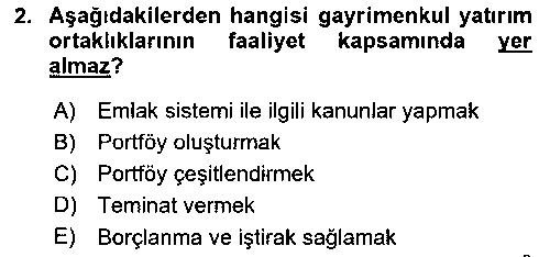 EMY206U Emlak Yönetimi ve Pazarlaması çıkmış sınav sorusu 2