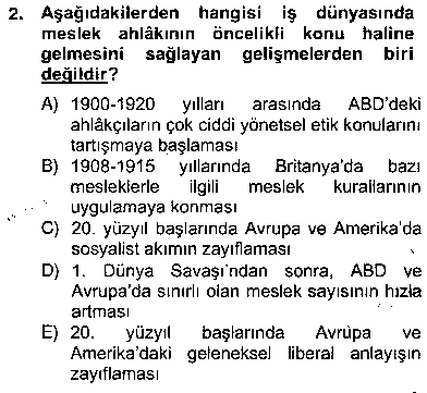 EMY208U Gayrimenkul Yönetiminde Mesleki Etik çıkmış sınav sorusu 2