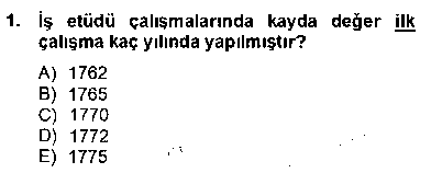 EVI104U İş Etüdü çıkmış sınav sorusu 1