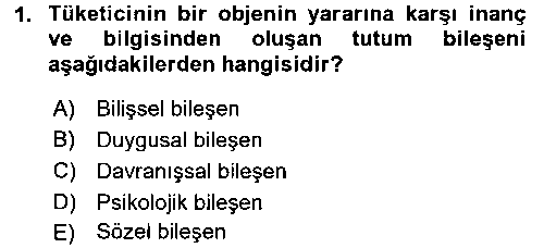 EVI202U Tüketim Bilinci ve Bilinçli Tüketici çıkmış sınav sorusu 1