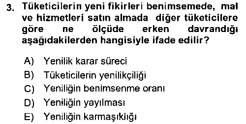 EVI202U Tüketim Bilinci ve Bilinçli Tüketici çıkmış sınav sorusu 3
