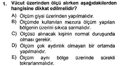 EVI203U Giysi Seçimi çıkmış sınav sorusu 1