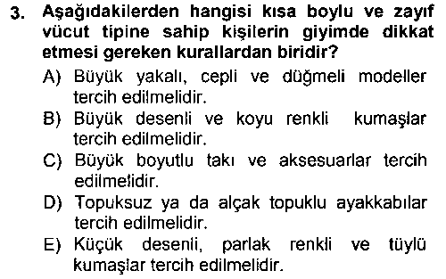 EVI203U Giysi Seçimi çıkmış sınav sorusu 3