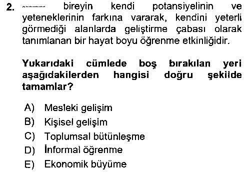 EVI211U Dijital Ailede Öğrenme Ve Farkındalık çıkmış sınav sorusu 2