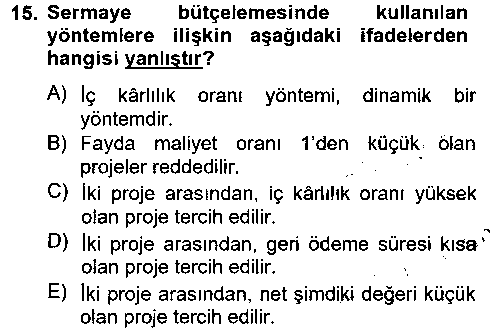FIN202U FIN202U Finansal Yönetim 2 çıkmış sınav sorusu 3