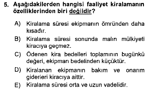 FIN202U FIN202U Finansal Yönetim 2 çıkmış sınav sorusu 1