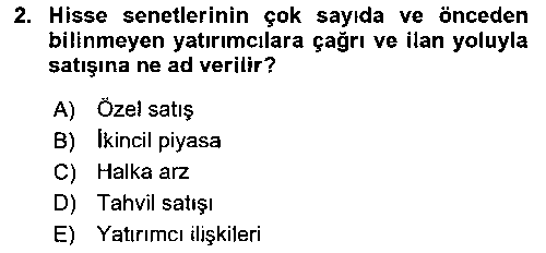 FIN291U Finansal Yönetim 1 çıkmış sınav sorusu 2