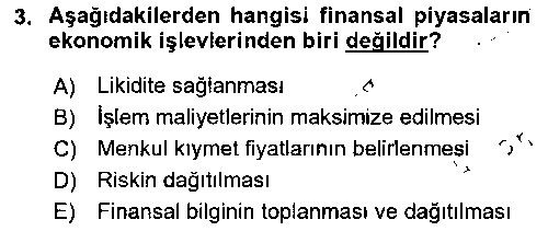 FIN291U Finansal Yönetim 1 çıkmış sınav sorusu 3