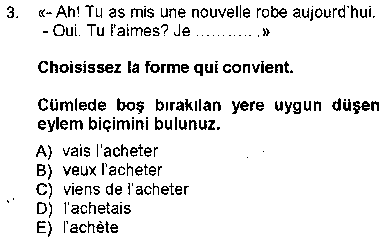 FRA301U Fransızca 1 çıkmış sınav sorusu 3