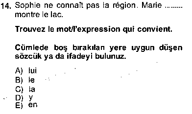 FRA302U Fransızca 2 çıkmış sınav sorusu 1