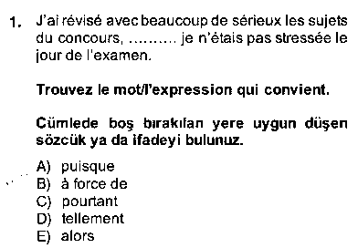 FRA402U Fransızca 4 çıkmış sınav sorusu 1