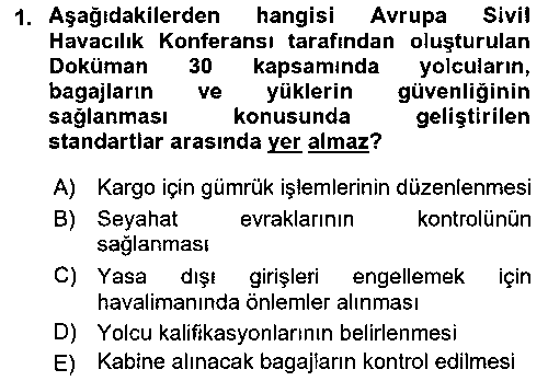HIS303U HİŞ303U Havacılık Güvenliği çıkmış sınav sorusu 1