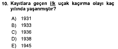 HIS303U HİŞ303U Havacılık Güvenliği çıkmış sınav sorusu 2