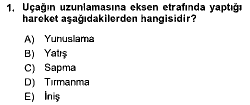 HIS405U Genel Havacılık çıkmış sınav sorusu 1