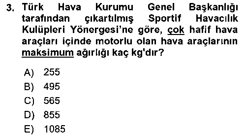 HIS405U Genel Havacılık çıkmış sınav sorusu 3