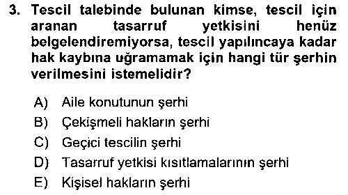 HUK106U Medeni Hukuk 2 çıkmış sınav sorusu 3