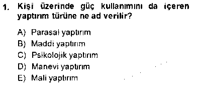 HUK111U HUK111U Hukukun Temel Kavramları 1 çıkmış sınav sorusu 1