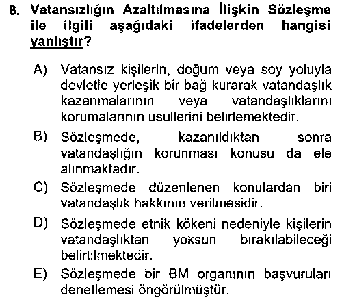 HUK117U HUK117U İnsan Hakları ve Kamu Özgürlükleri çıkmış sınav sorusu 1