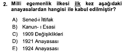 HUK119U Anayasa Hukukuna Giriş çıkmış sınav sorusu 2