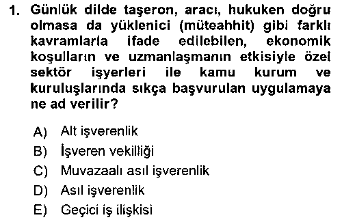 HUK134U Temel İş Hukuku çıkmış sınav sorusu 1