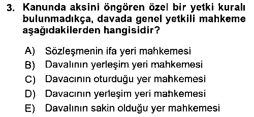 HUK201U Medeni Usul Hukuku çıkmış sınav sorusu 2