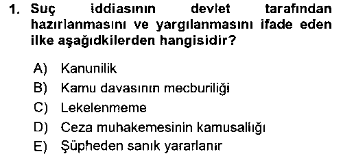 HUK204U Ceza Muhakemesi Hukuku çıkmış sınav sorusu 1