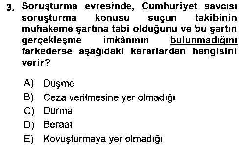HUK204U Ceza Muhakemesi Hukuku çıkmış sınav sorusu 3