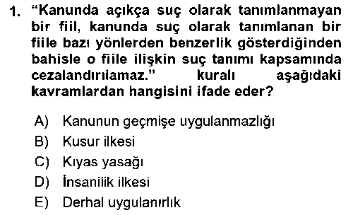 HUK205U Ceza Hukuku çıkmış sınav sorusu 1