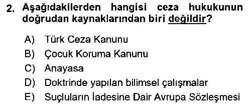 HUK205U Ceza Hukuku çıkmış sınav sorusu 2