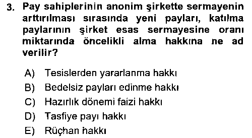 HUK212U Ticaret Hukuku 2 çıkmış sınav sorusu 3