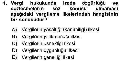 HUK401U Vergi Hukuku çıkmış sınav sorusu 1