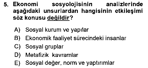 IKT110U IKT110U Ekonomi Sosyolojisi çıkmış sınav sorusu 1