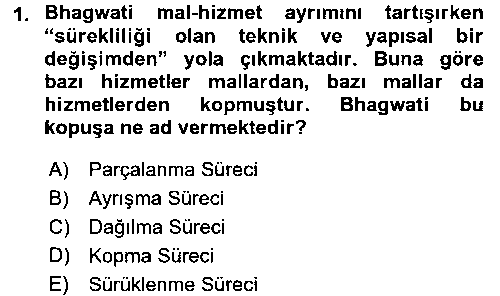 IKT304U Hizmetler Ekonomisi çıkmış sınav sorusu 1